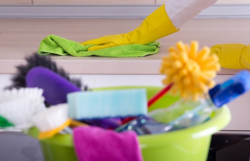 Professional Islington cleaner preparing a spotless residential space
