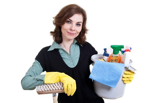 Local carpet cleaner in Islington treating stains on a hallway carpet